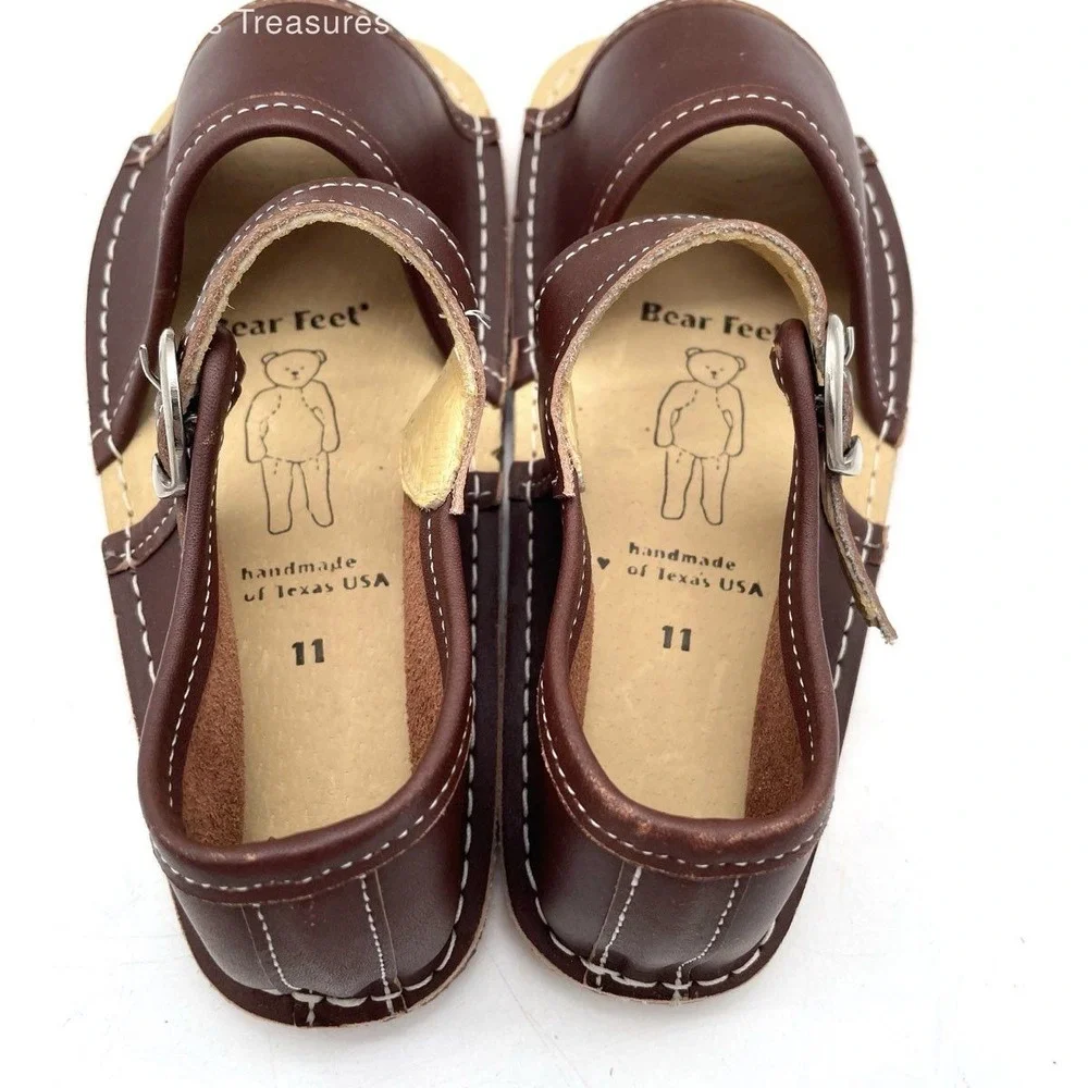 Bear Feet Ancho Brown Leather Handmade Kid's Sandals Size 11 DS